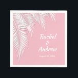 Palma Branca em Guardanapos de Festa Cor-de-Rosa<br><div class="desc">Fundo rosa para folhas de palmeira em branco nestes guardanapos - 2 tamanhos disponíveis - ALTERE a redação,  altere as fontes,  altere a cor do fundo com nossa ferramenta de escolha de cor,  basta clicar no botão PERSONALIZAR. Veja convites CORRESPONDENTES e mais em nossa loja ---> http://bit.ly/2UyWIVj <---</div>