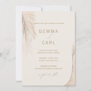 Palma Simples Moderna Deixa Convite De Casamento