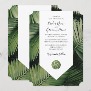 Palma Tropical Deixa Casamento Verde Convites