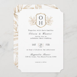 Palma Tropical Elegante Deixa Convite De Casamento