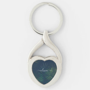 Palma Verde Tropical Escura Deixa Chaveiro - Natur