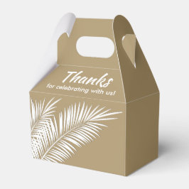 Palmas brancas em caixas de favores do partido Dou