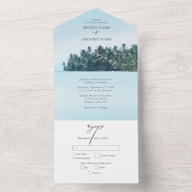 Palmas de Aquarela Tropical & Casamento de Praia (Interno)