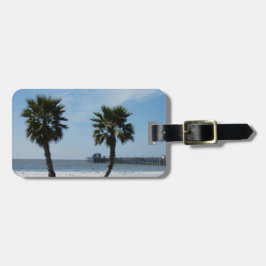 Palmas De Oceanside Beach E Etiqueta De Bagagem