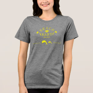 Palmas & Golfinhos Camisa Amarela de Praia para Ma
