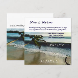 Palmeira   Convite De Casamento Semi-Gloss