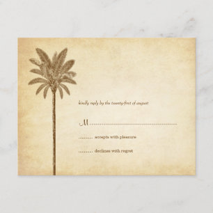 Palmeira do vintage que Wedding cartões de RSVP