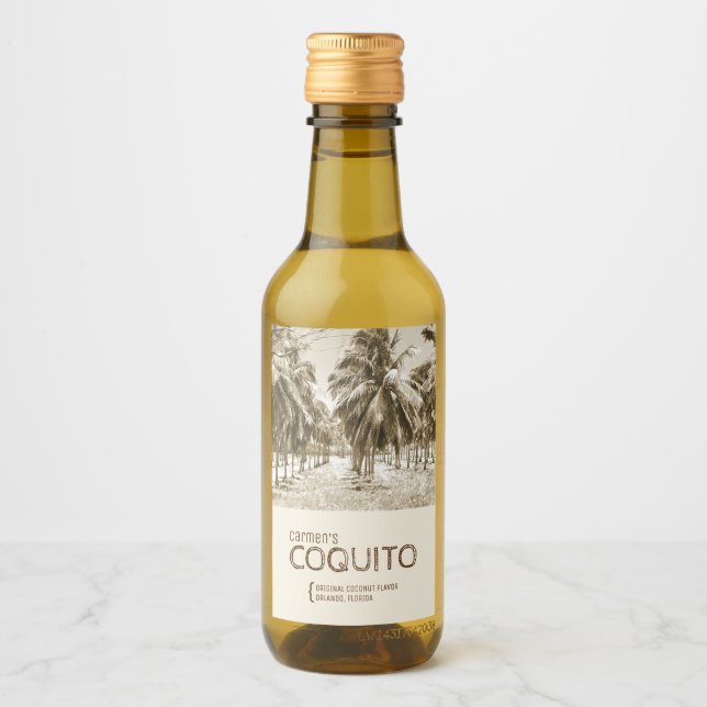 Palmeira Tropical de Coco para Rótulo de Vinho Coq (Frente)