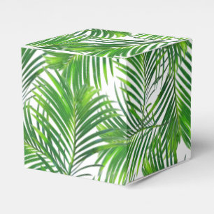 Palmeira tropical deixa caixa de favor verde