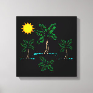 Palmeiras com arte em Canvas solar