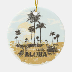 Palmeiras de Aloha Enfeite de Natal Tropical