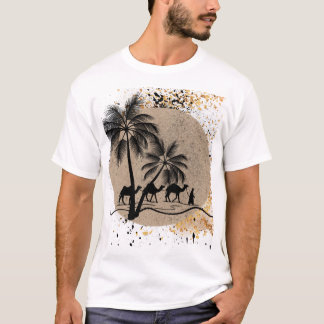 Palmeiras do Deserto e Camelos Camiseta
