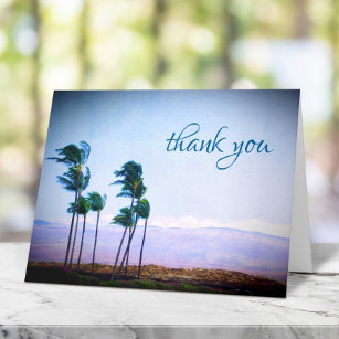 Palmeiras do Havaí e cartões de agradecimentos de 