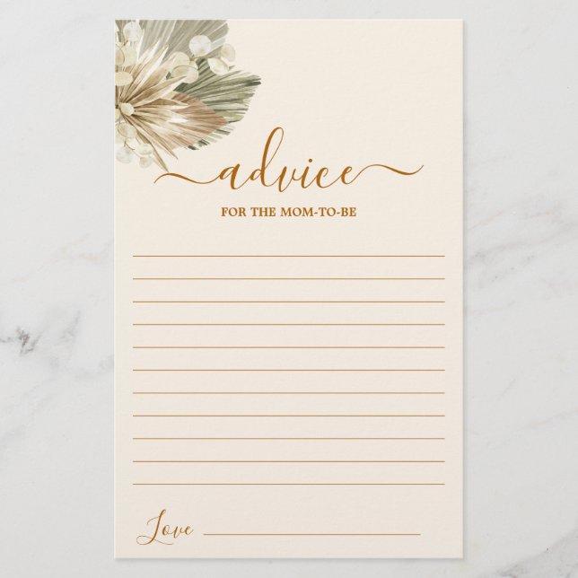 Palmeiras secas Lunaria Conselho para a Mãe Ficar  (Frente)