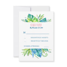 palmeiras tropicais folhas praias casamento rsvp