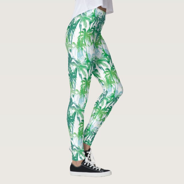 Palmeiras tropicais, Impressão, leggings femininas (Direita)