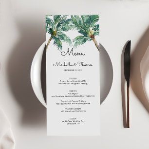 Palmeiras tropicais Menu Casamento de Praia de Wa