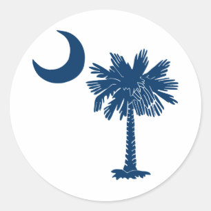 Palmetto azul na etiqueta branca