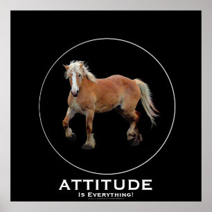Palomino Belga Rascunho Cavalo ATTITUDE Poster