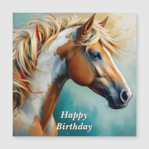 Palomino Paint Mustang Retrato Aniversário