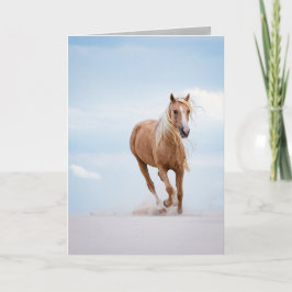 Palomino Stallion no cartão de saudação de Dunes H