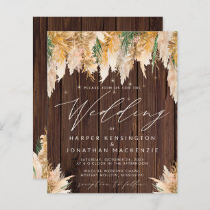 Pampas de grama de madeira Luzes de forro Casament