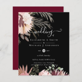 Pampas de Grass Tropicais de Vinho de Borgonha