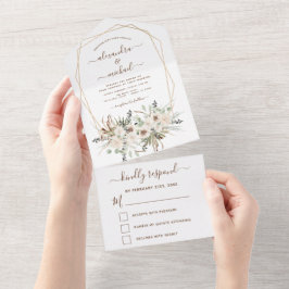 Pampas Grass Bohemian Boho Eucalyptus Wedding RSVP