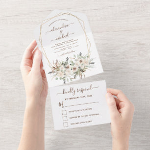 Pampas Grass Bohemian Boho Eucalyptus Wedding RSVP