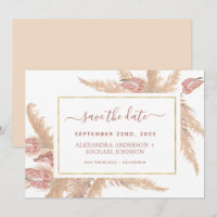 Pampas Grass Bohemian Boho Salvar o Convite de Dat