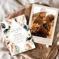 Pampas Grass Boho Foto Bohemian Convite Para Casam