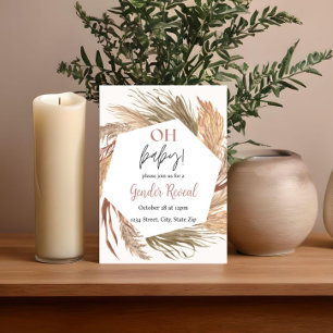 Pampas Grass Boho Sexo Neutro Convite