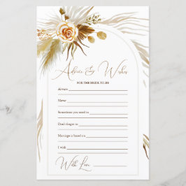 Pampas Grass Bride Advice e Desejo Chá de panela