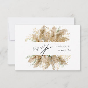 Pampas Grass e Dourado Boho w RSVP de Refeições