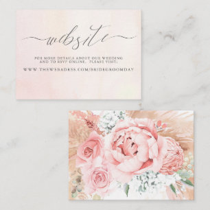 Pampas Grass Floral Wedding Cartão de visita