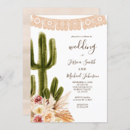 Pampas Grass Muted Tones Convite Para Casamento