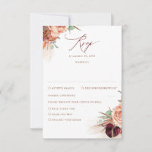 Pampas Grass Terracotta Burgundy Red Weding RSVP