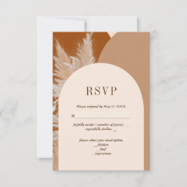 Pampas leves e Cartão RSVP de Casamento de Arches