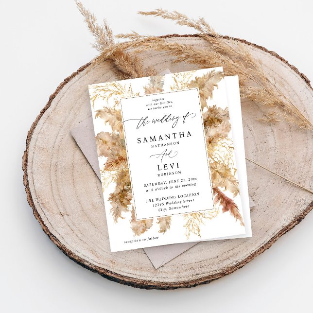 Pampas Orçamentárias Grass e Boho Dourado (Criador carregado)