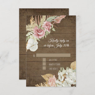 Pampas Palm Rosa Wreath Rustic Foliage RSVP