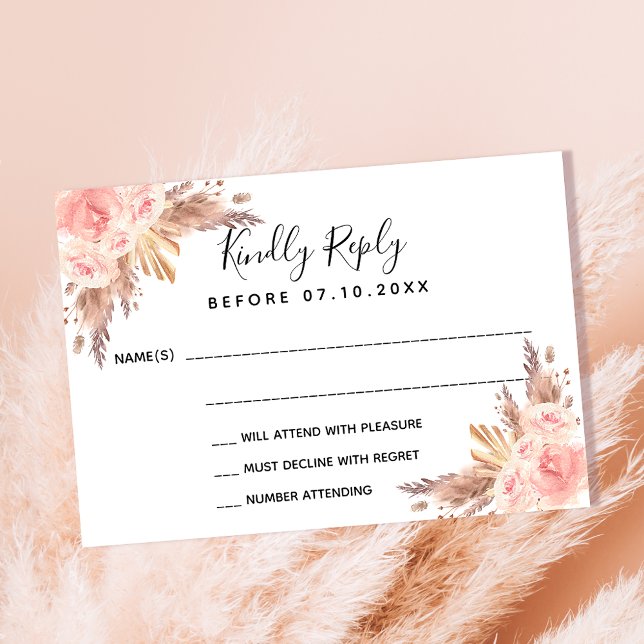 Pampas pasto floral boho RSVP (Criador carregado)