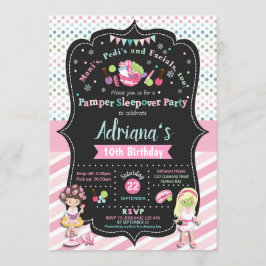 Pamper Sleepover Party Aniversário Convites Menina