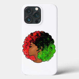 Pan-africana menina mulher negra verde vermelho or