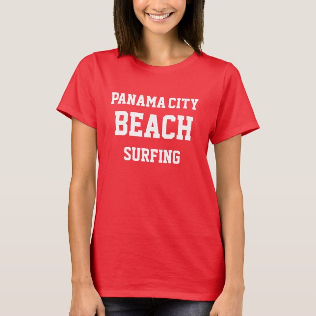 Panama City Beach Florida Surfing T-Shirt (Frente)