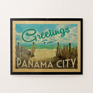 Panamá City Jigsee Quebra-cabeça Viagens vintage B