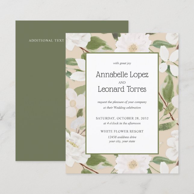 Pancadas Brancas do Orçamento Folhas de VivoCasame (Frente/Verso)