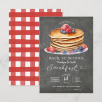 Pancake De Volta Ao Convite Para Café Da Manhã Esc