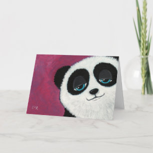 Panda a rosa - Cartão de Saudação