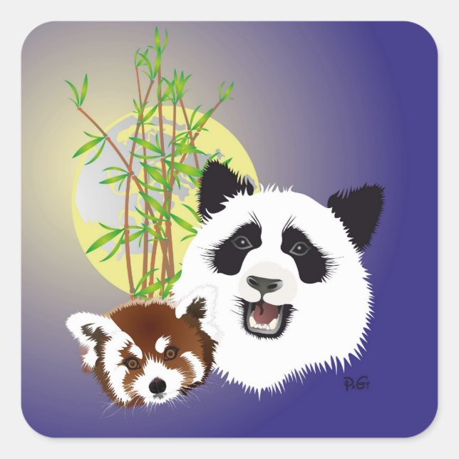 Panda autocolante (Ailuropoda melanoleuca) (Frente)