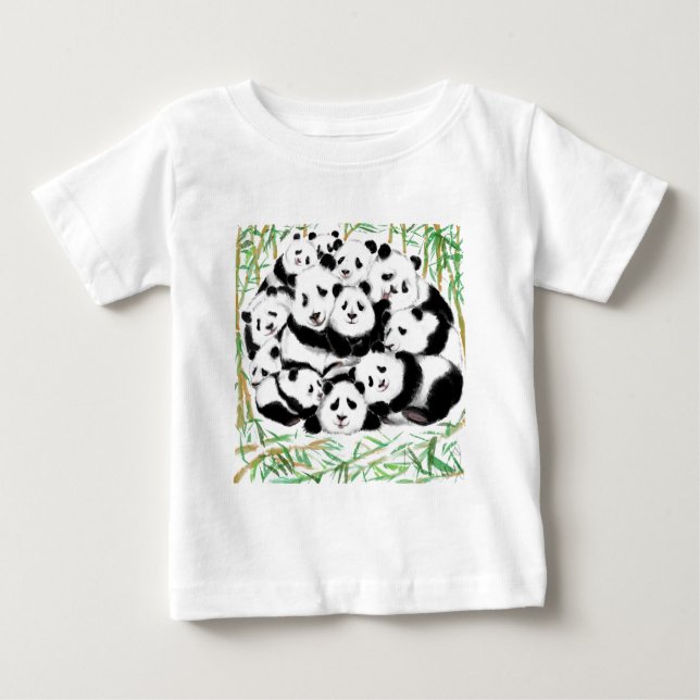 Panda Baby T-Shirt Happy Pandas (Frente)
